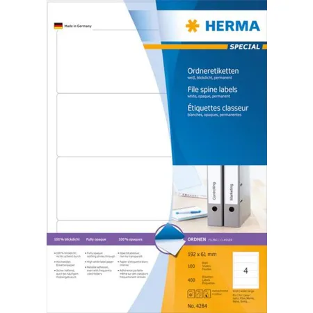 HERMA Ordneretiketten, weiß, 192 x 61mm, 400 Stück