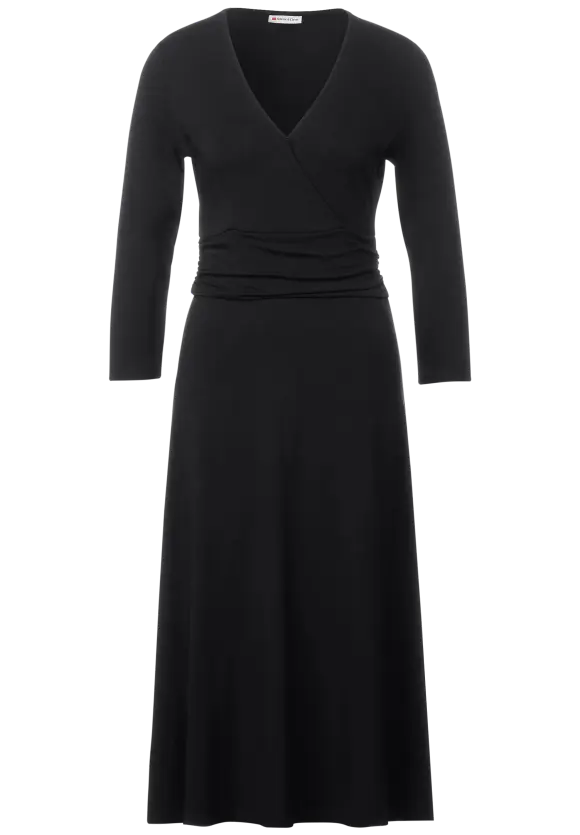 Wickelkleid in Midi Länge - Black