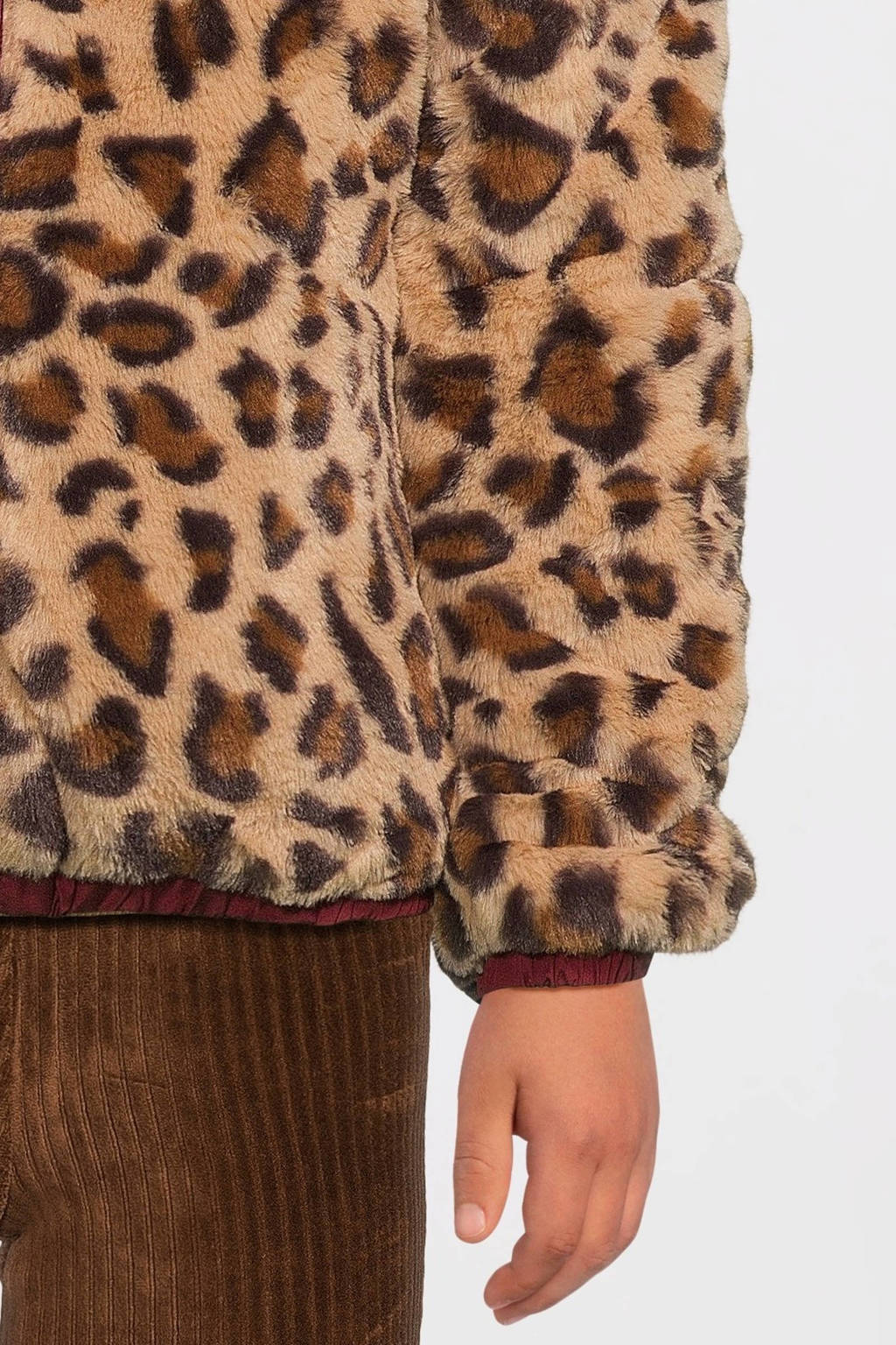 B.Nosy reversible gewatteerde winterjas Jamie met panterprint warmrood/oranje/bruin