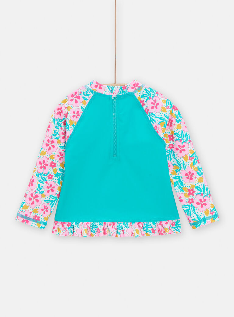 Tee-shirt de bain imprimé fleuri pour bébé fille