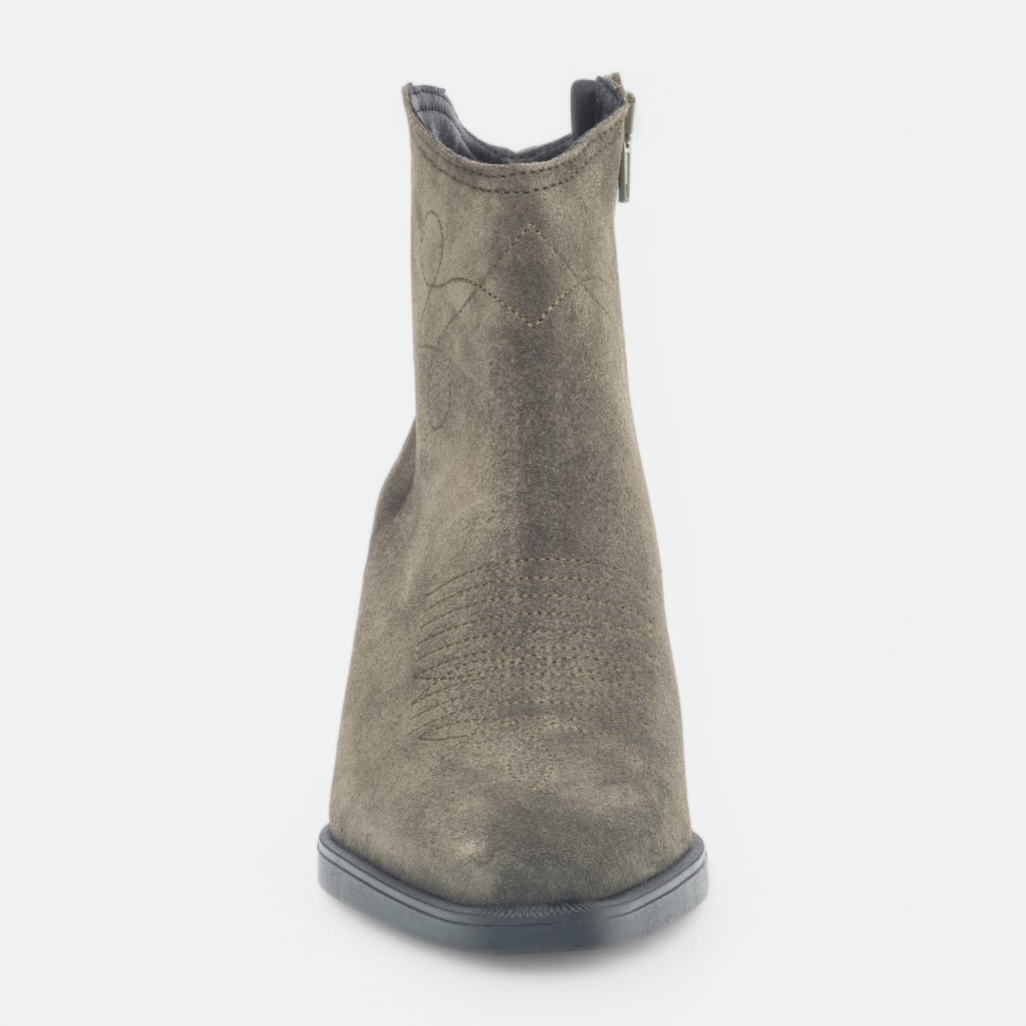 Santiags à talon Femme en cuir kaki