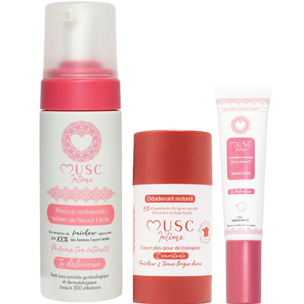Parfum intime, mousse nettoyante & déodorant - La délicieuse - Litchi