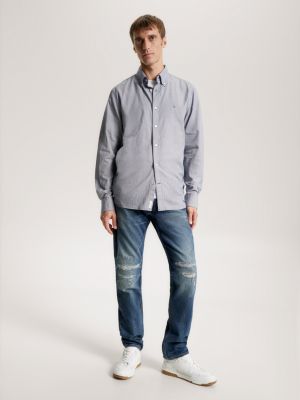 Camisa xadrez pied-de-poule de corte regular