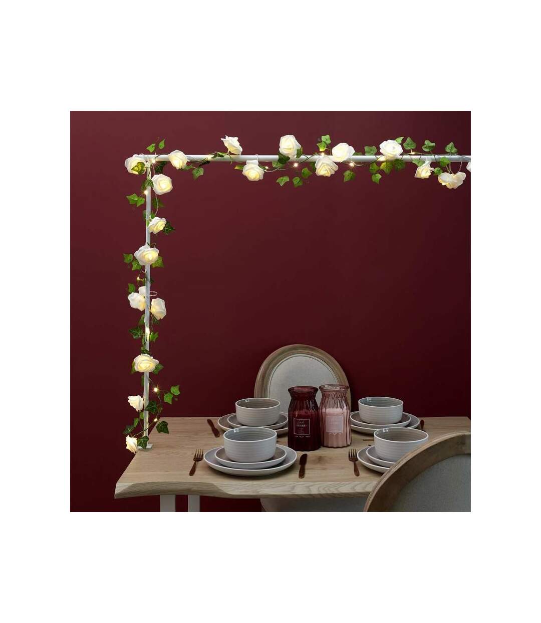 Paris Prix - Guirlande Lumineuse 20 Led rose 350cm Blanc
