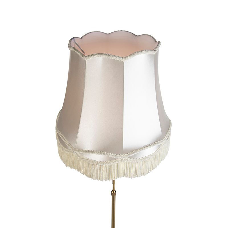 Vloerlamp brons met Granny kap crème 45 cm verstelbaar - Parte