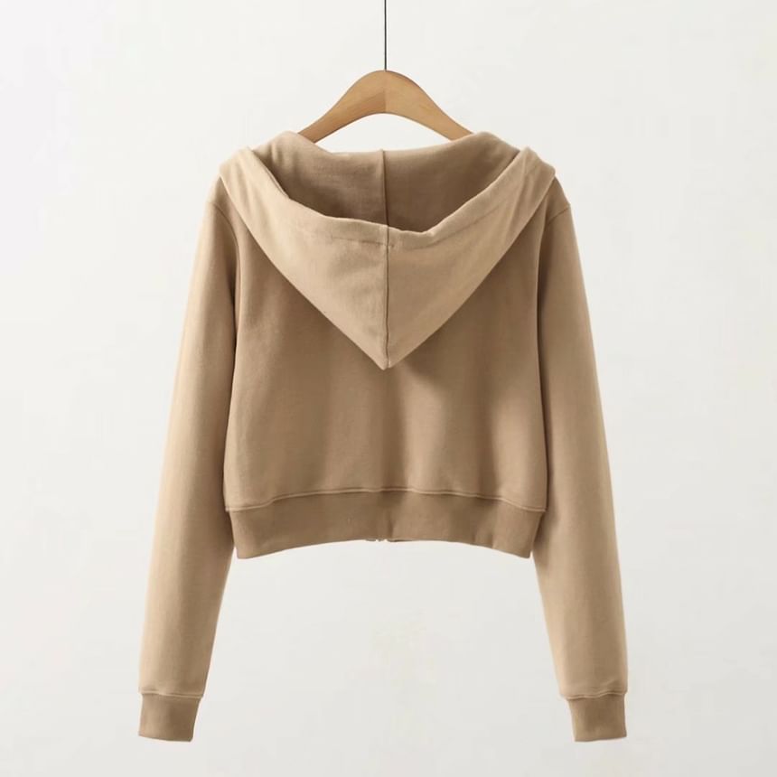 Bazer - Effen cropped hoodie met rits