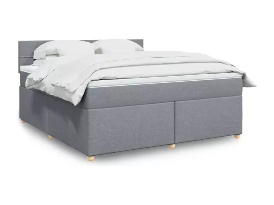 Sommier à lattes de lit avec matelas Gris clair 180x200cm Tissu