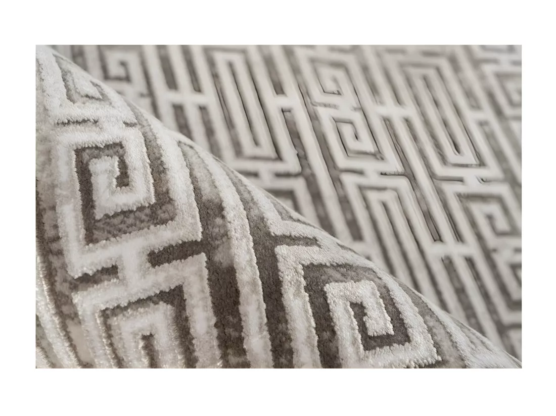 Tapis Pierre Cardin 170x120cm, design E209E coloris argent - Confort et élégance pour votre intérieur