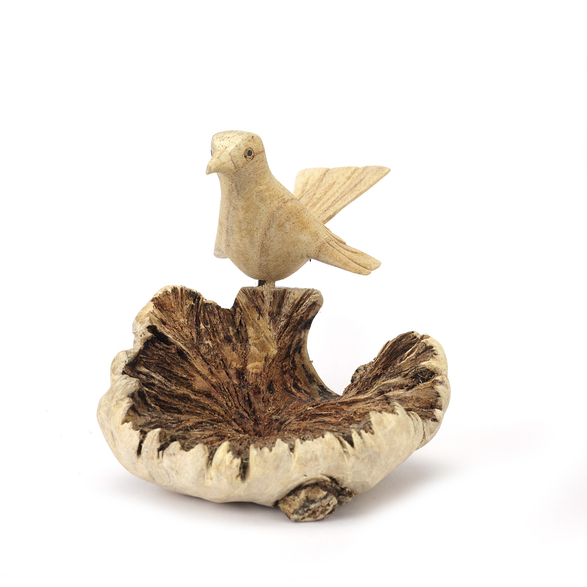 Figur 'Vogelnest' aus Holz, B 13 cm, H 10 cm, L 7 cm von fischer's lagerhaus