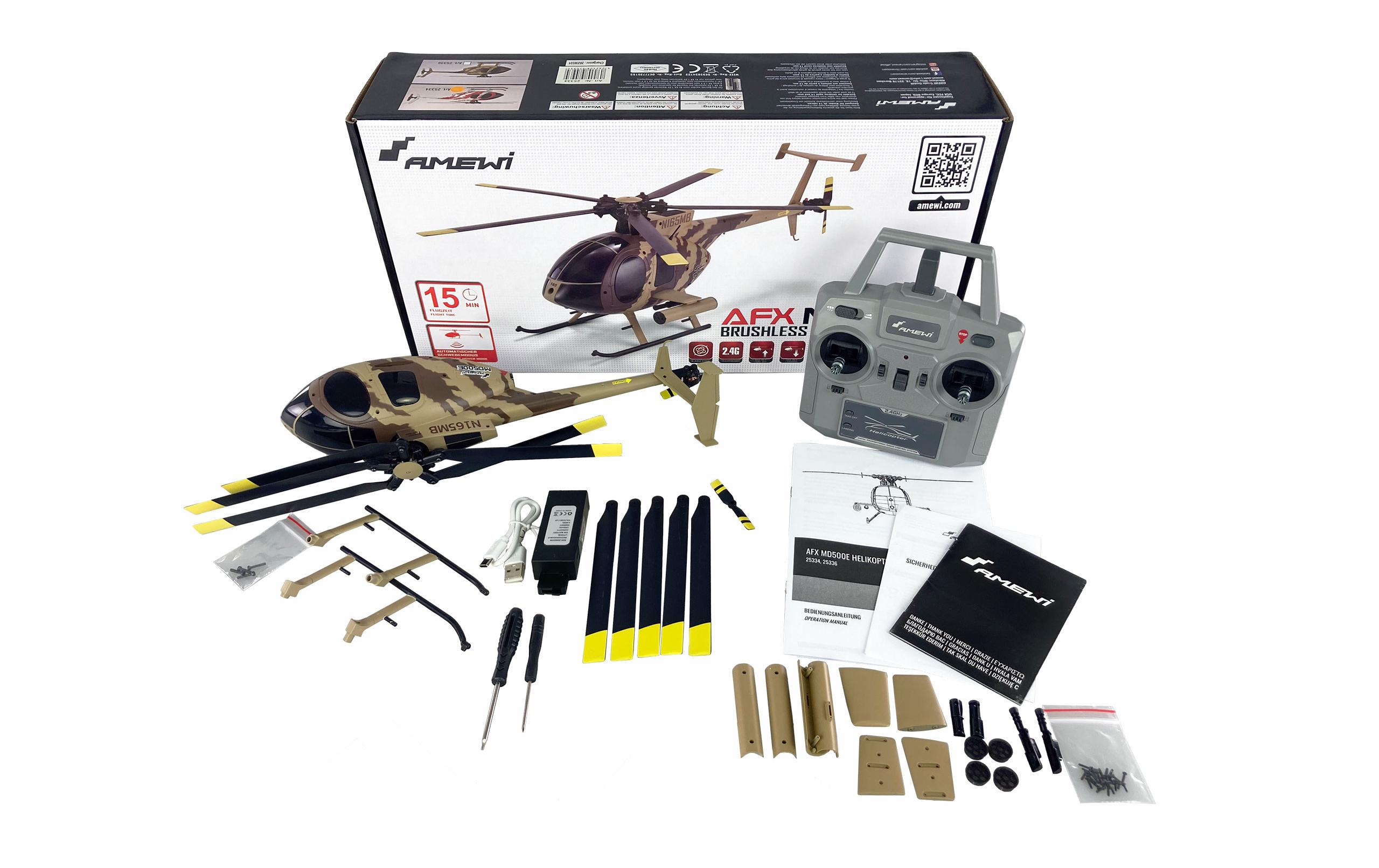 Helikopter AFX MD500E Militär 4-Kanal, RTF<br>4-Kanal RC Heli mit 6G Gyro