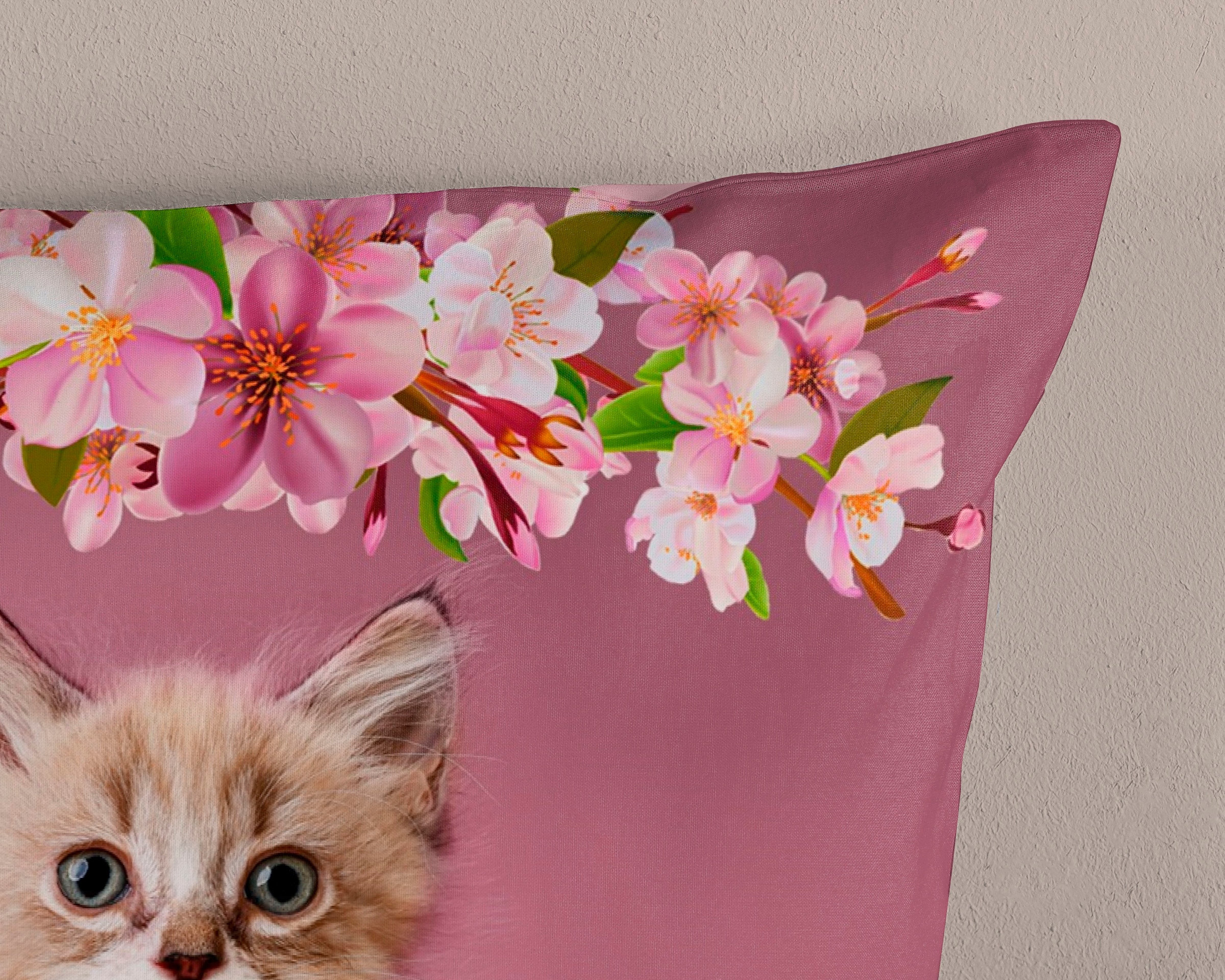 good morning Kinderbettwäsche »Century« 2 Stk. tlg. Baumwolle, 135x200, Reissverschluss, Wende, Kind, Mädchen, Katze, Rosa