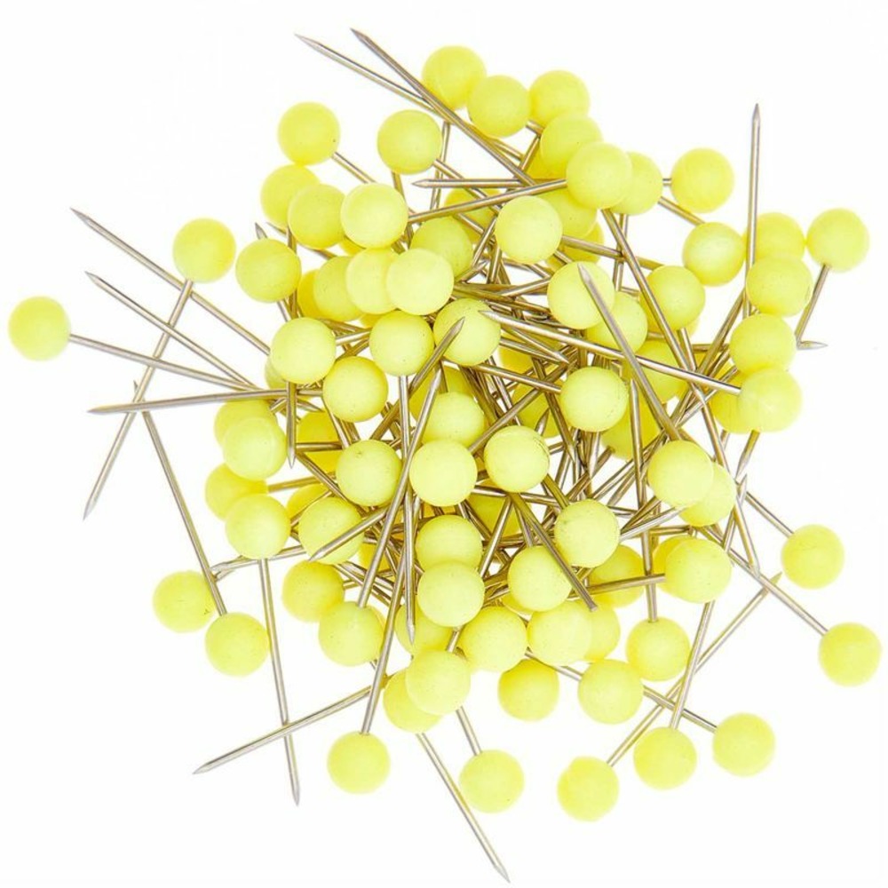 Petites épingles décoratives 1,6 cm - jaune fluo
