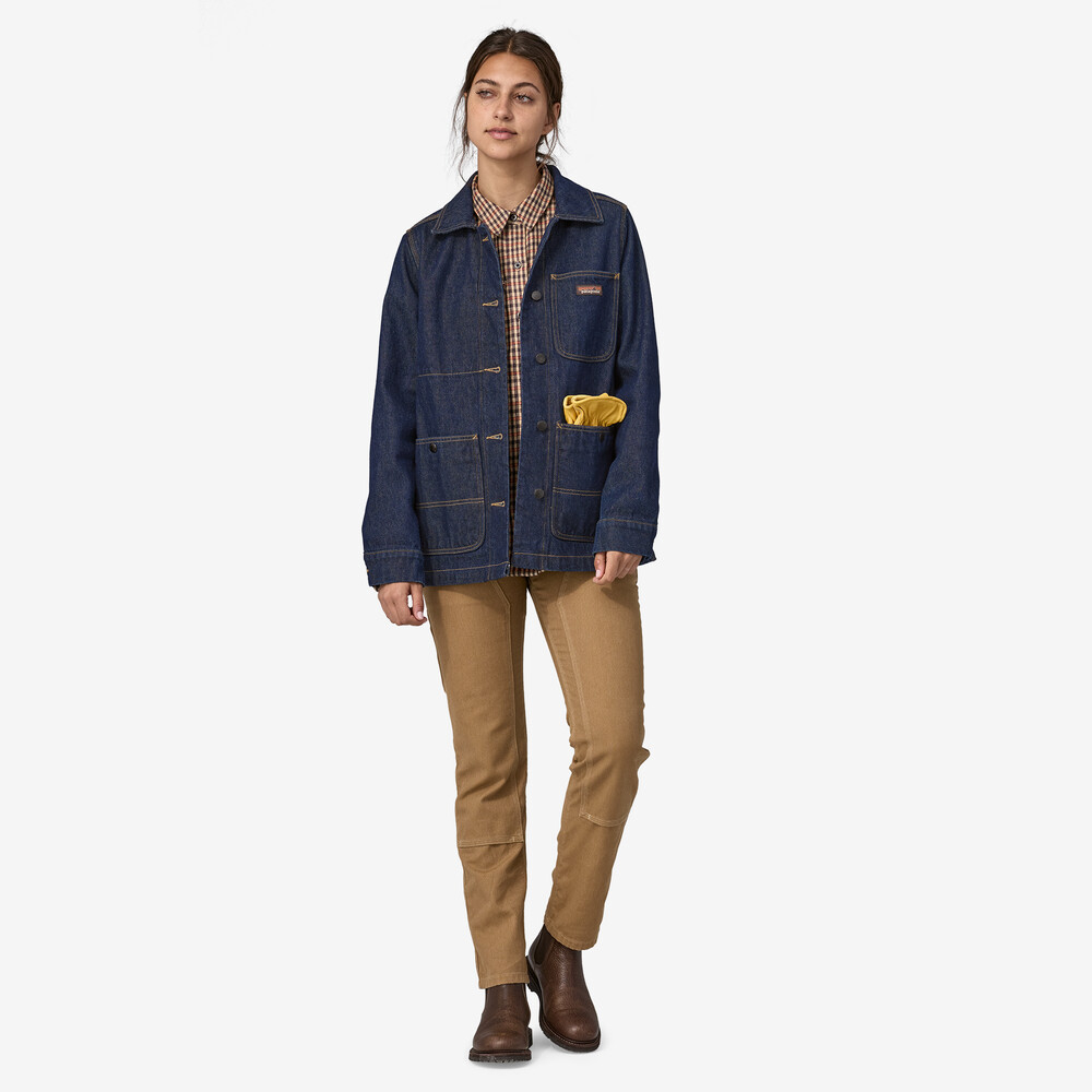 Damen-Arbeitsmantel aus Hanf-Denim