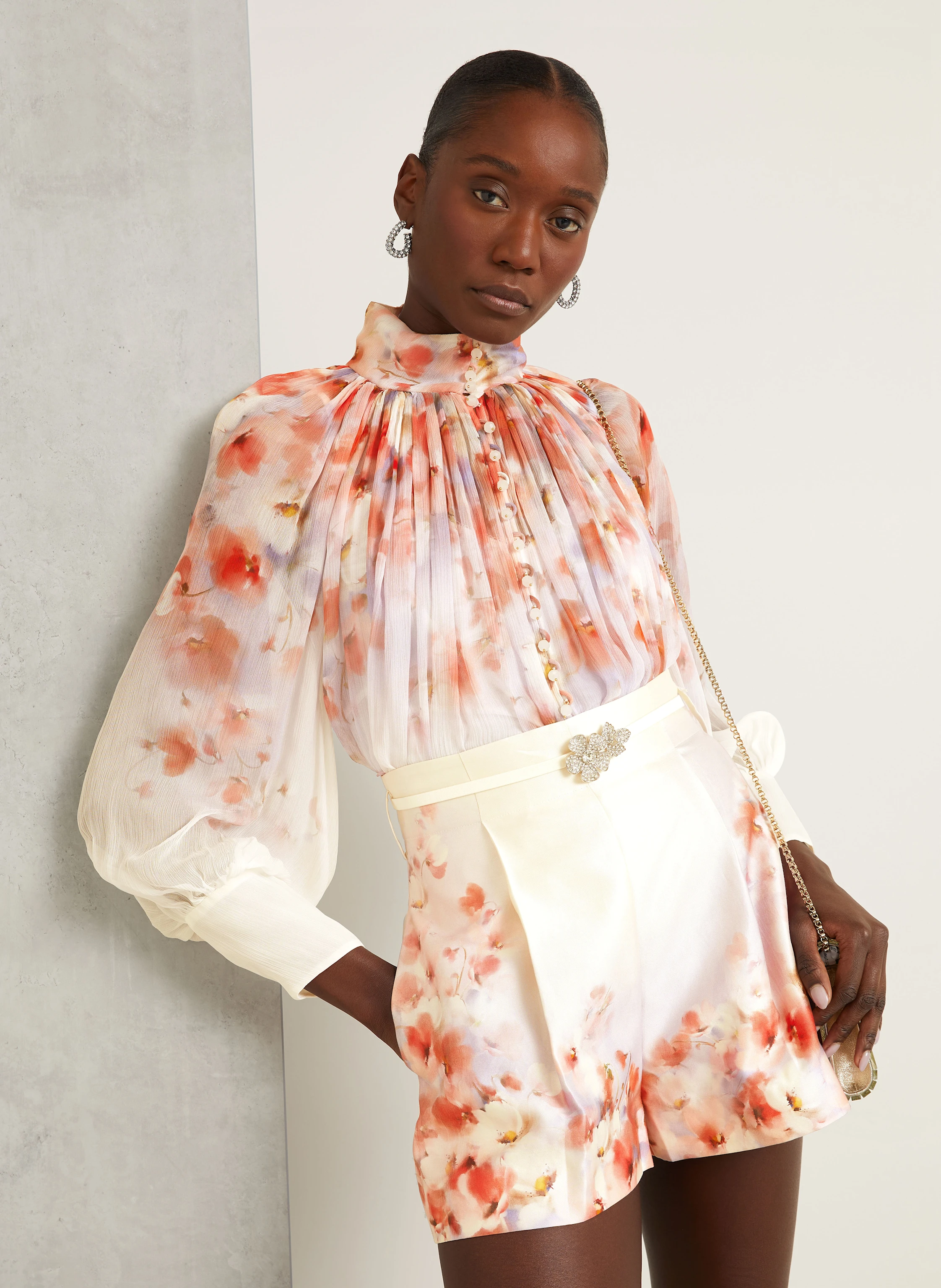 ZIMMERMANN Bluse mit Schmuckperlen