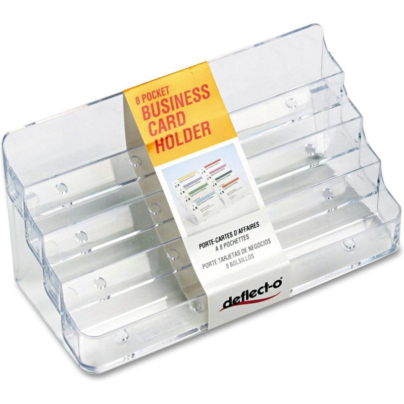 Porte-cartes de visite 2x4 compartiments - Dimensions L 20 x H 9,9 x P 9,2 cm coloris transparent