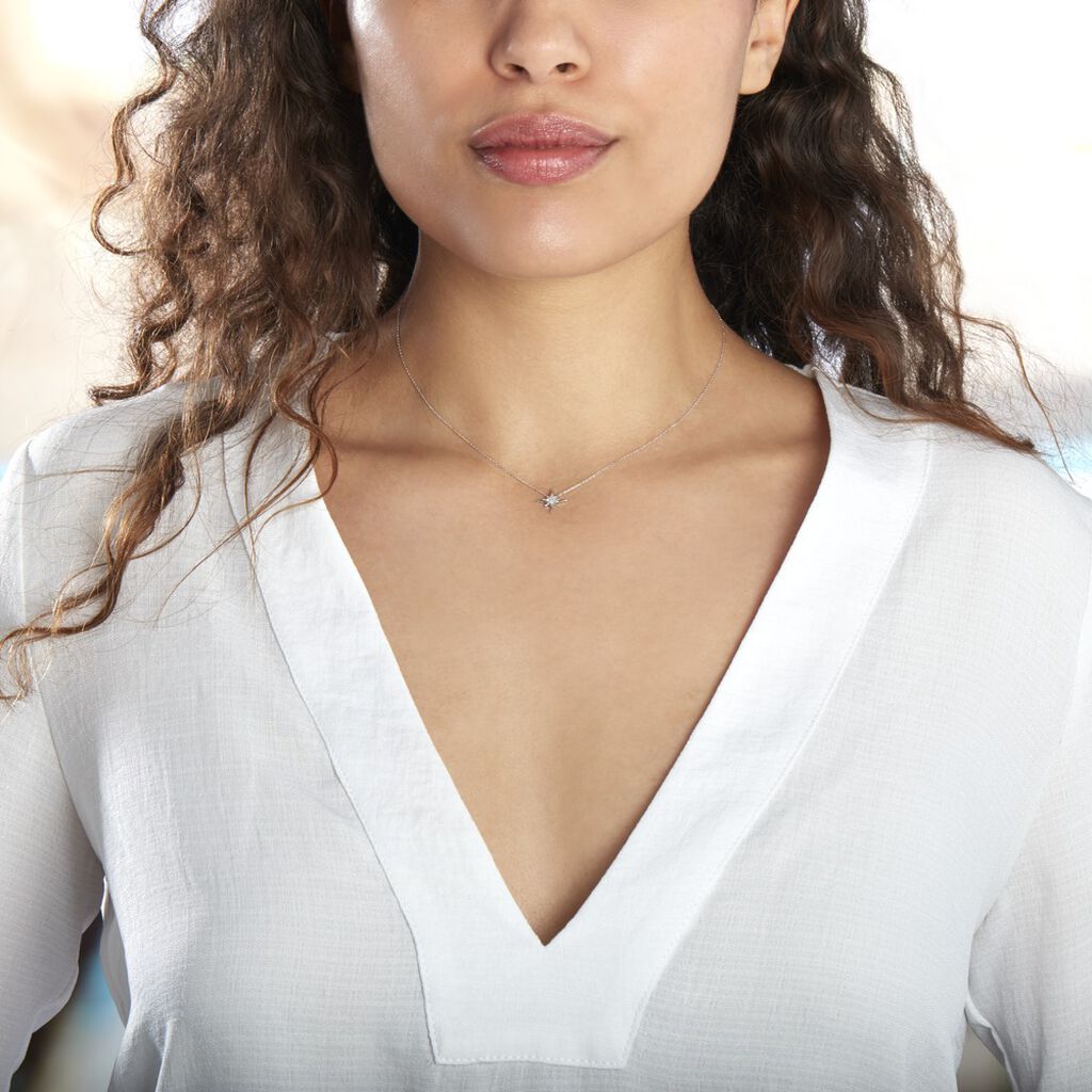 Collier Aveline Or Blanc Diamant
