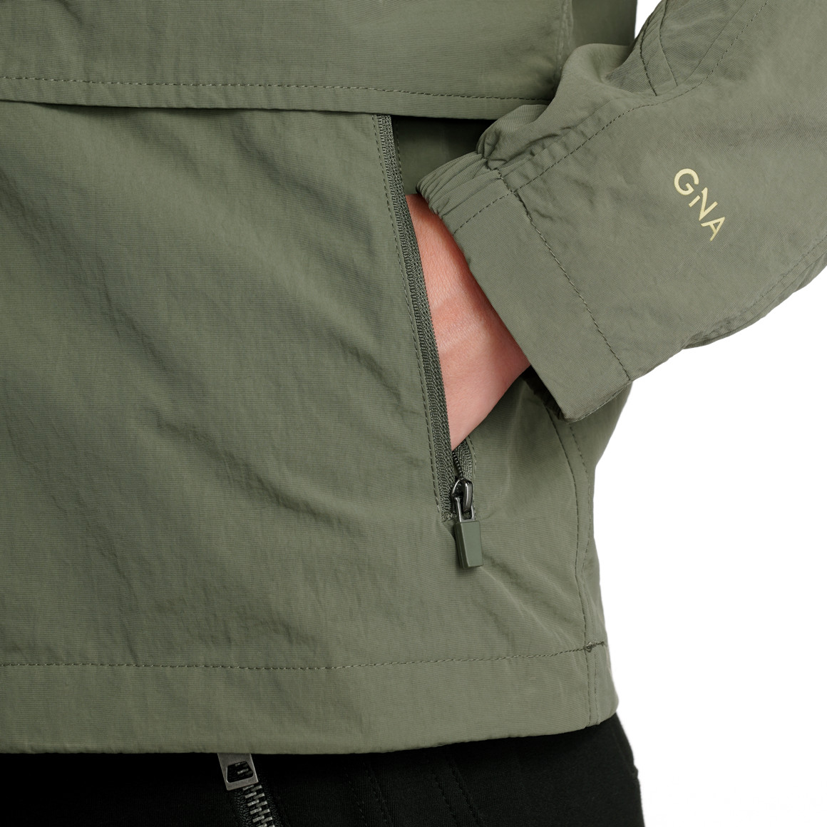 Gina Sports Damen Sport-Jacke mit versteckter Kapuze oliv