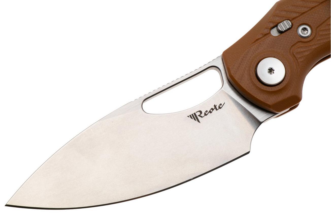 Reate PL-XE Stonewashed Nitro-V, Tan G10, zakmes