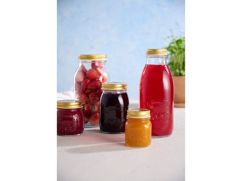 Schou Einmachflasche 1 l, 1 Stück Glasflasche mit Schraubdeckel