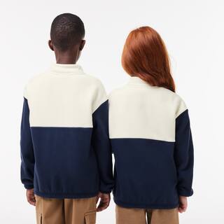 Sweatshirt zippé contrasté avec col montant Pullovers & Sweatshirts - Bleu - Lacoste - Enfant