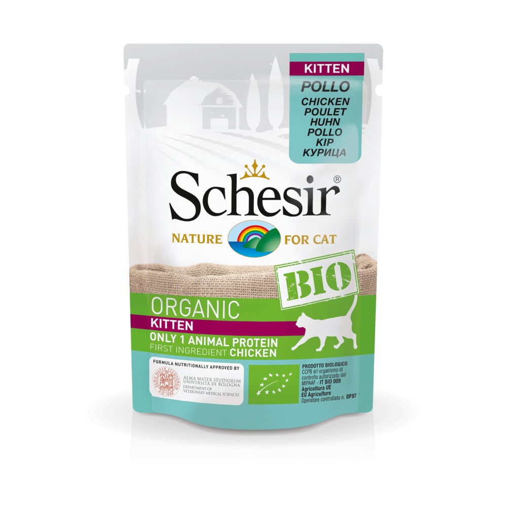 16x Schesir Kattenvoer Kitten Bio Kip85 gr