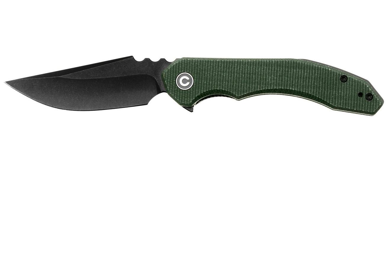 Civivi Bluetick C23050-3 Blackwashed 14C28N, Green Canvas Micarta, Nested Liner Lock, zakmes