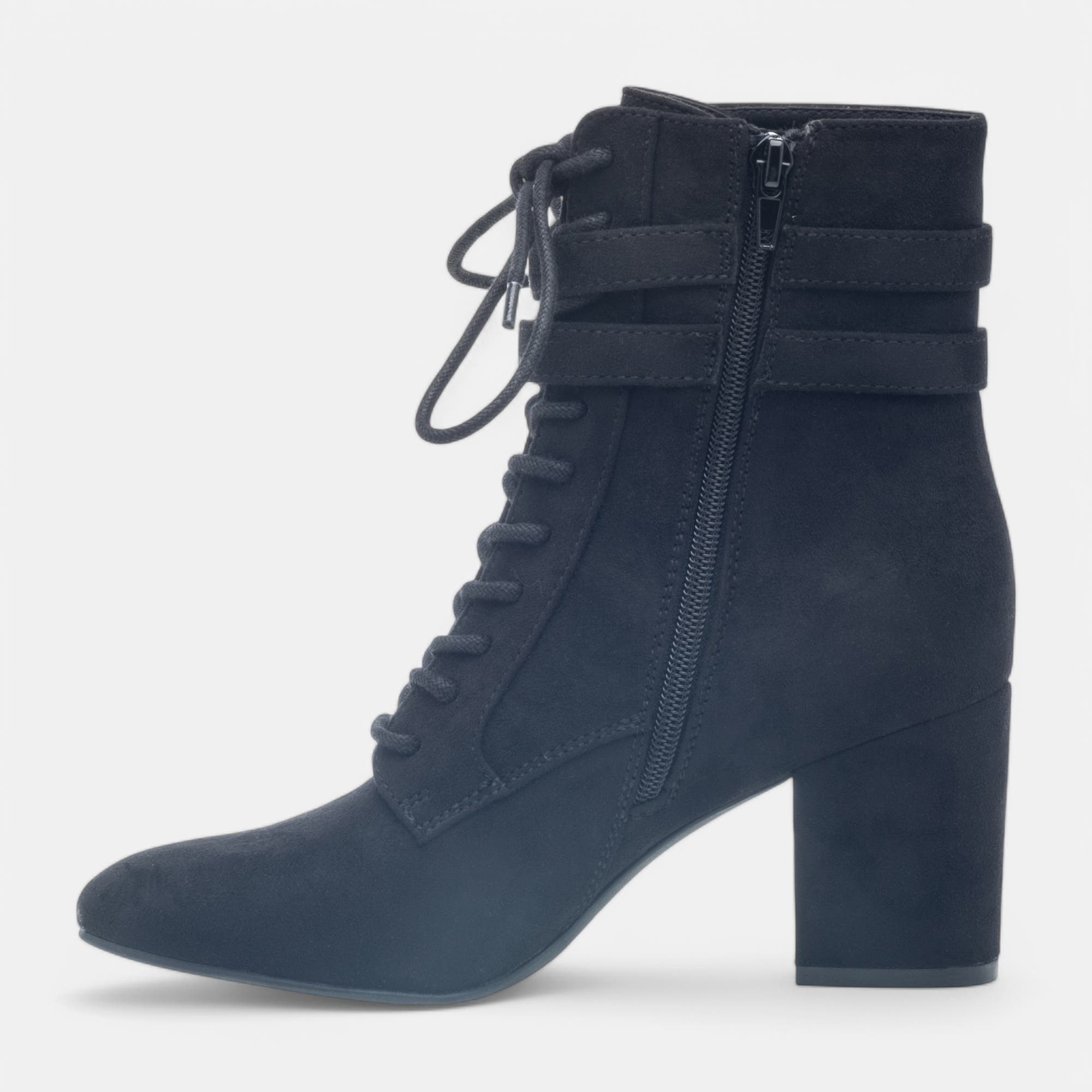 Bottines à lacets à talon Femme noir