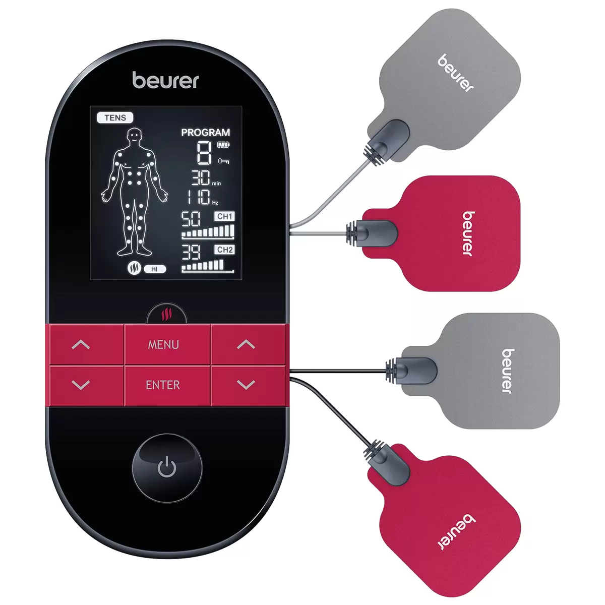 Digital TENS/EMS beurer EM 59 heat grau,rot,schwarz