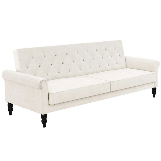 Dorel Home 3-Sitzer »Tyne« Schlafsofa 222 cm, Bettfunktion (110/190cm), pflegeleichter Velours