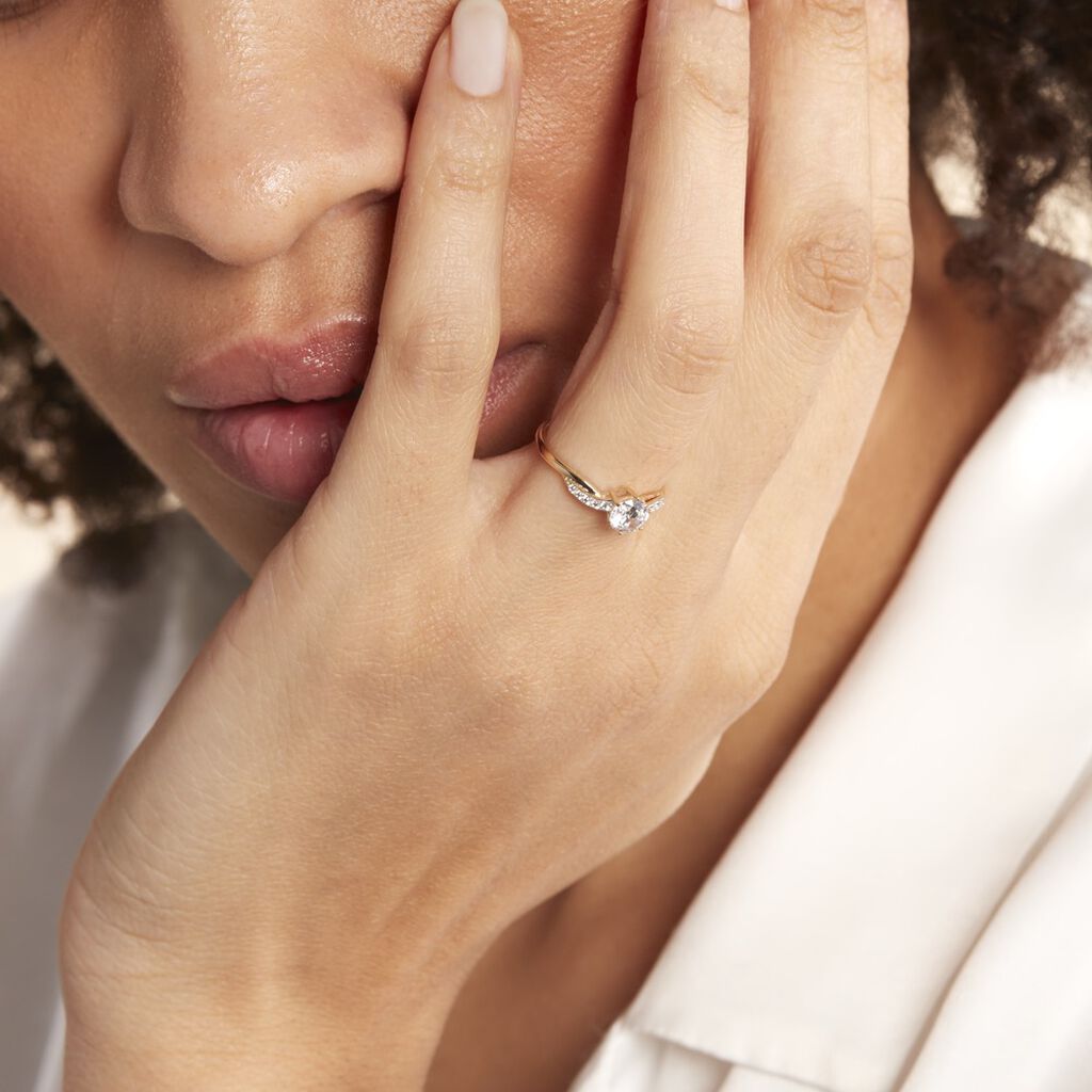 Bague Filipa Or Bicolore Oxyde De Zirconium