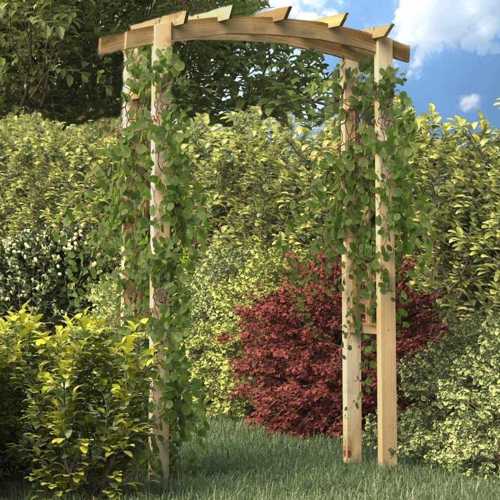 vidaXL Gartenbogen aus Kiefernholz, 150x60x210 cm, wetterfest, Rankhilfe für Kletterpflanzen, Holzpergola für Garten, Terrasse oder Hinterhof