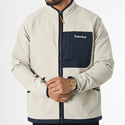 Veste Zippée A5XV7 Beige Bleu Marine
