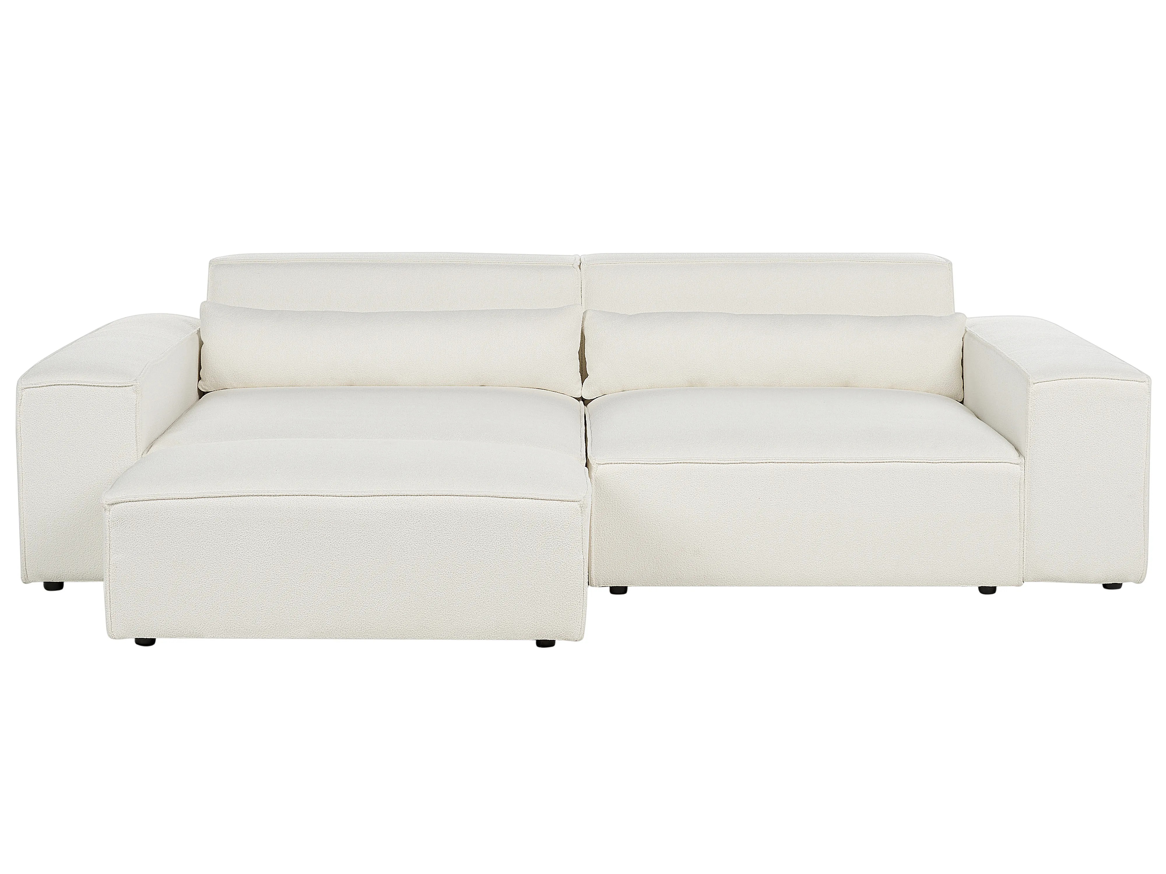 Modulaire bank 2-zits HELLNAR Bouclé Gebroken wit met ottomaan