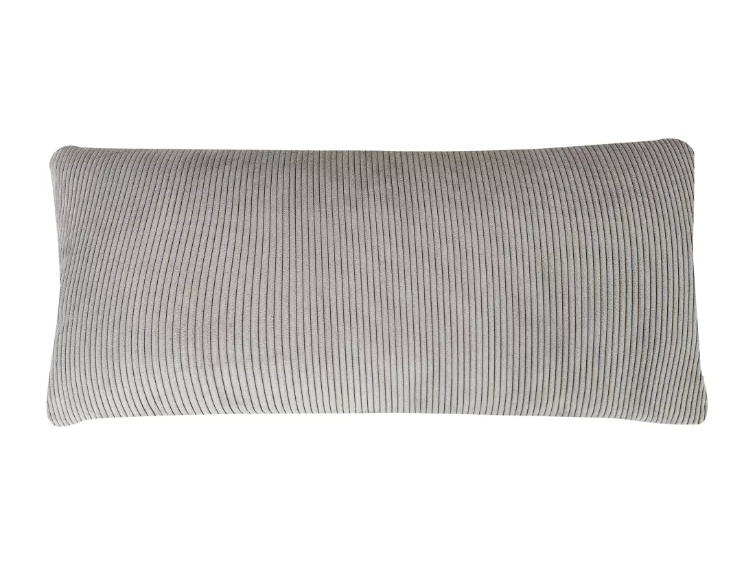 Canapé d'Angle à droite Moderne en Velours Côtelé Coussins en Tissu Pieds en Métal Gris Clair Lunner