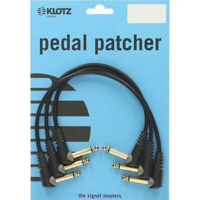 Klotz PP-AJJ0015 patchkabel 15 cm ongebalanceerd haaks 6.35mm (set van 3)
