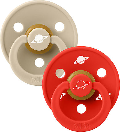BIBS Colour Schnuller - Gr. 2 - 2er-Pack - Rund - Planet Nusa -