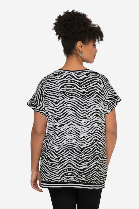 T-Shirt, oversized, Zebra, Rundhals