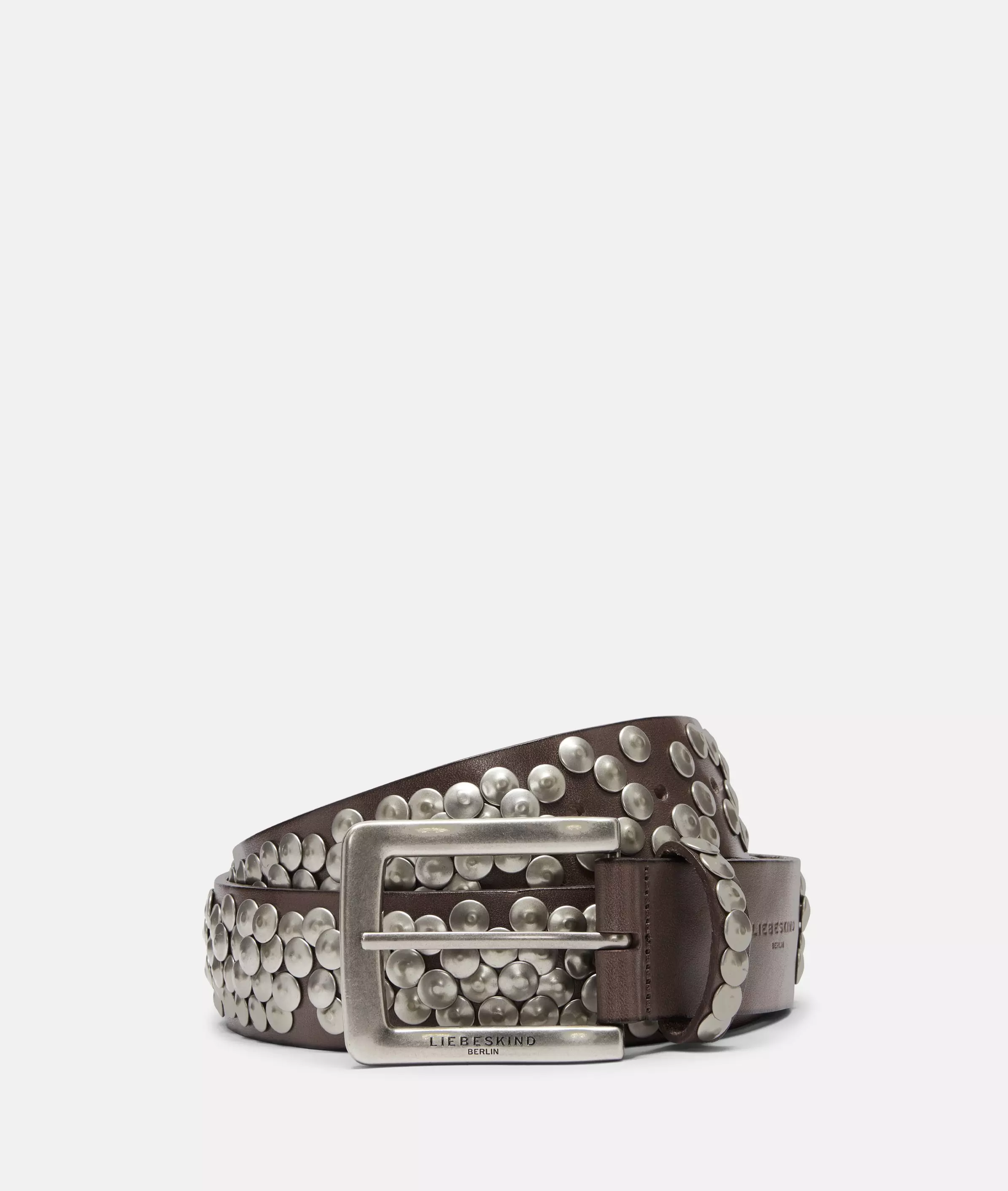 Belt Wide studded belt made from cowhide leather