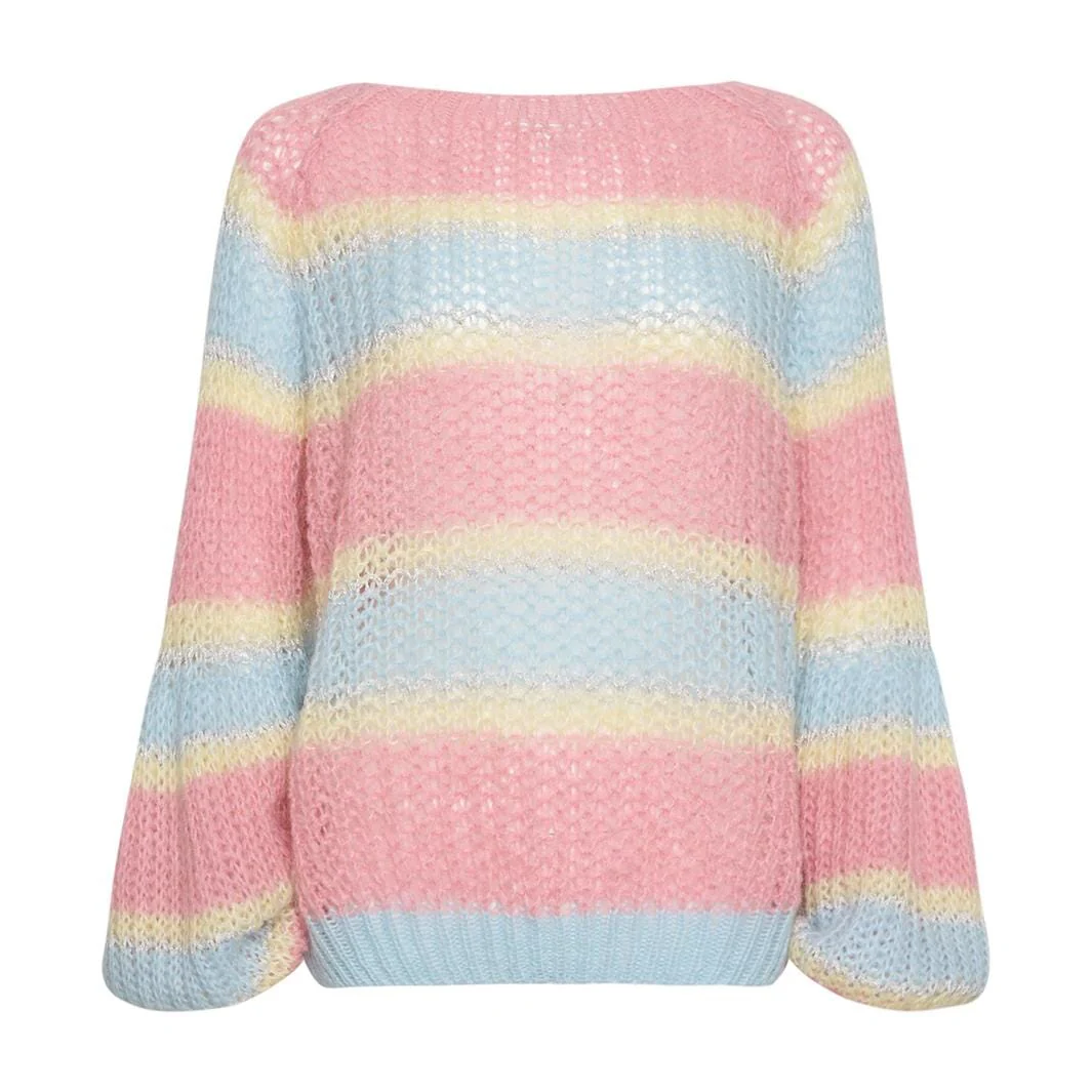 Noella Pacific Knit Sweater light blue rose mix