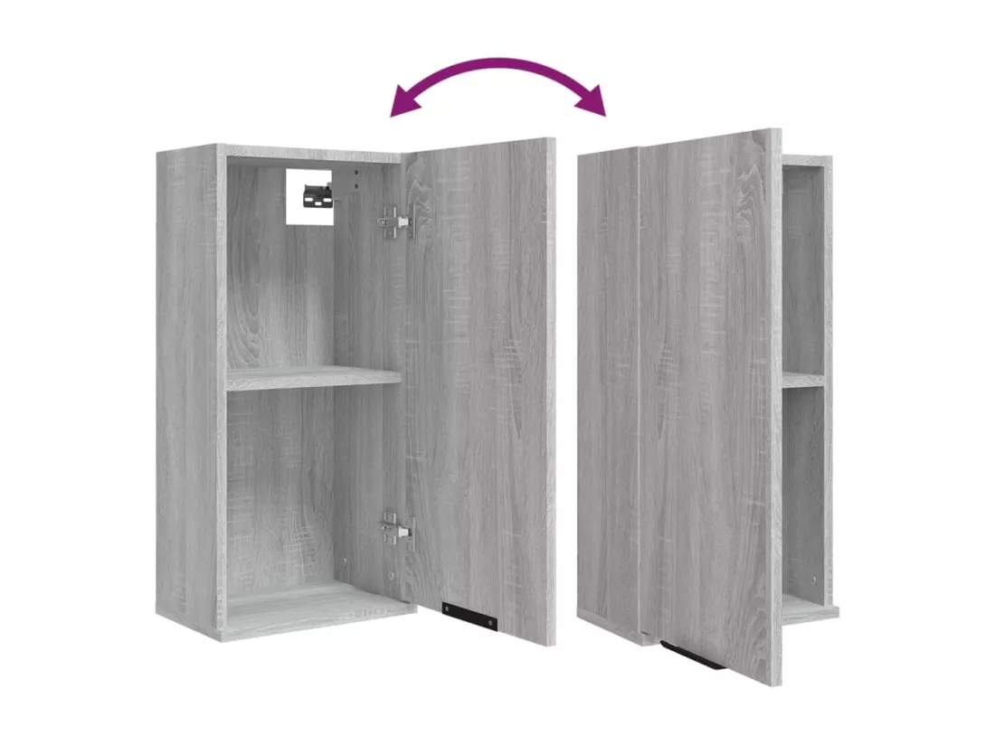 Armoire de salle de bain murale Sonoma gris 32x20x67 cm