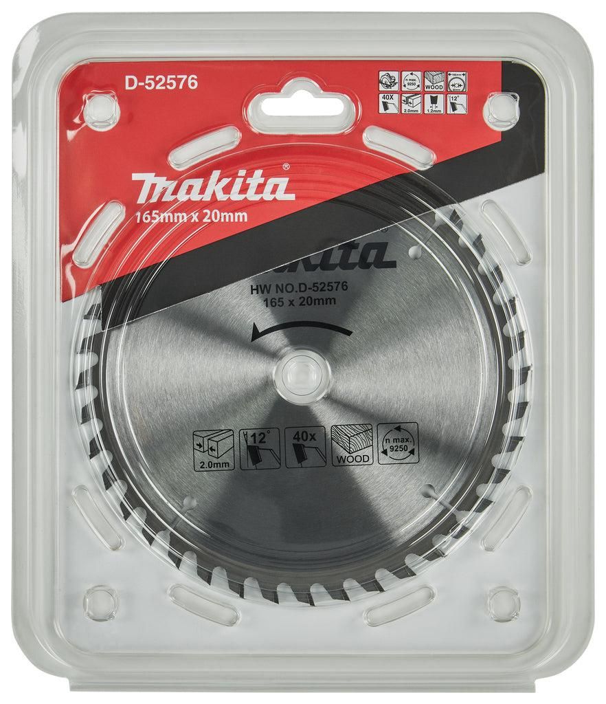 Makita Cirkelzaagblad voor Hout | Standaard | Ø 165mm Asgat 20mm 40T - D-52576