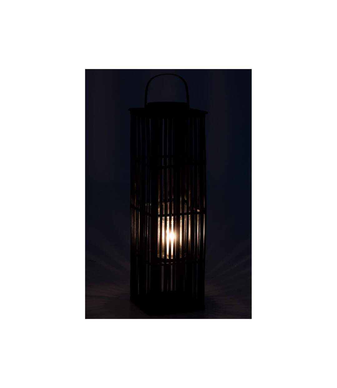 Paris Prix - Lanterne Déco En Bambou longue 89cm Noir