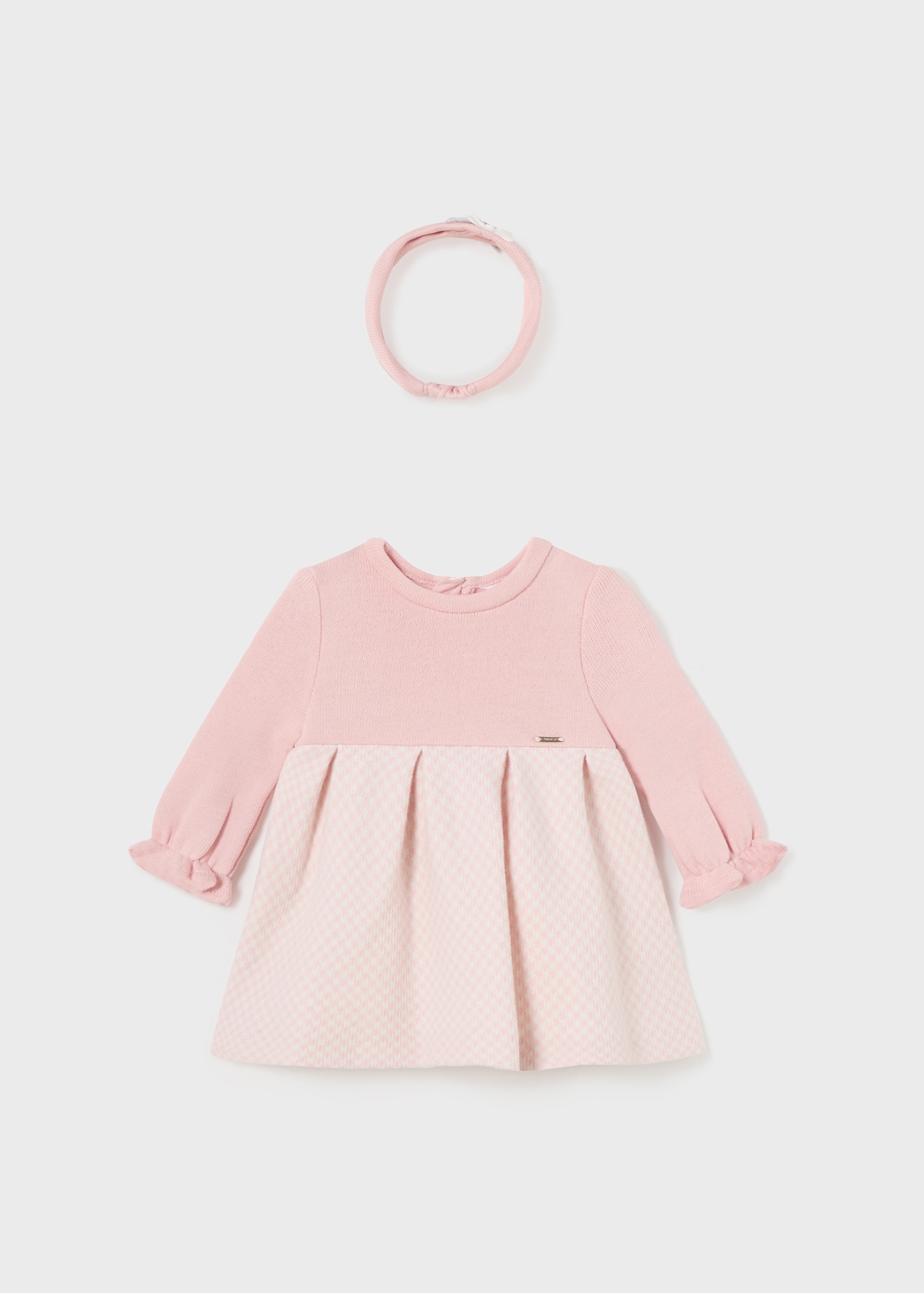 Vestido combinando com faixa de cabelo para recém-nascido