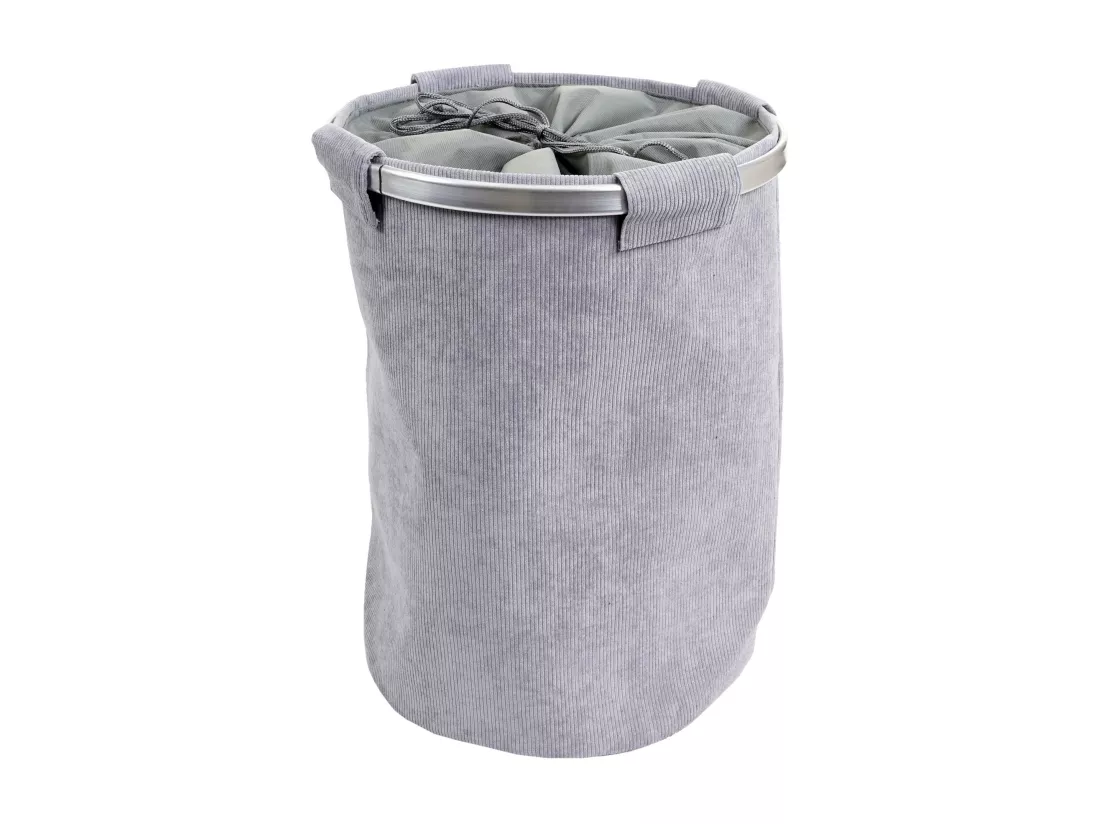 Collecteur de linge MCW-C34 avec filet 65l Cord, velours gris