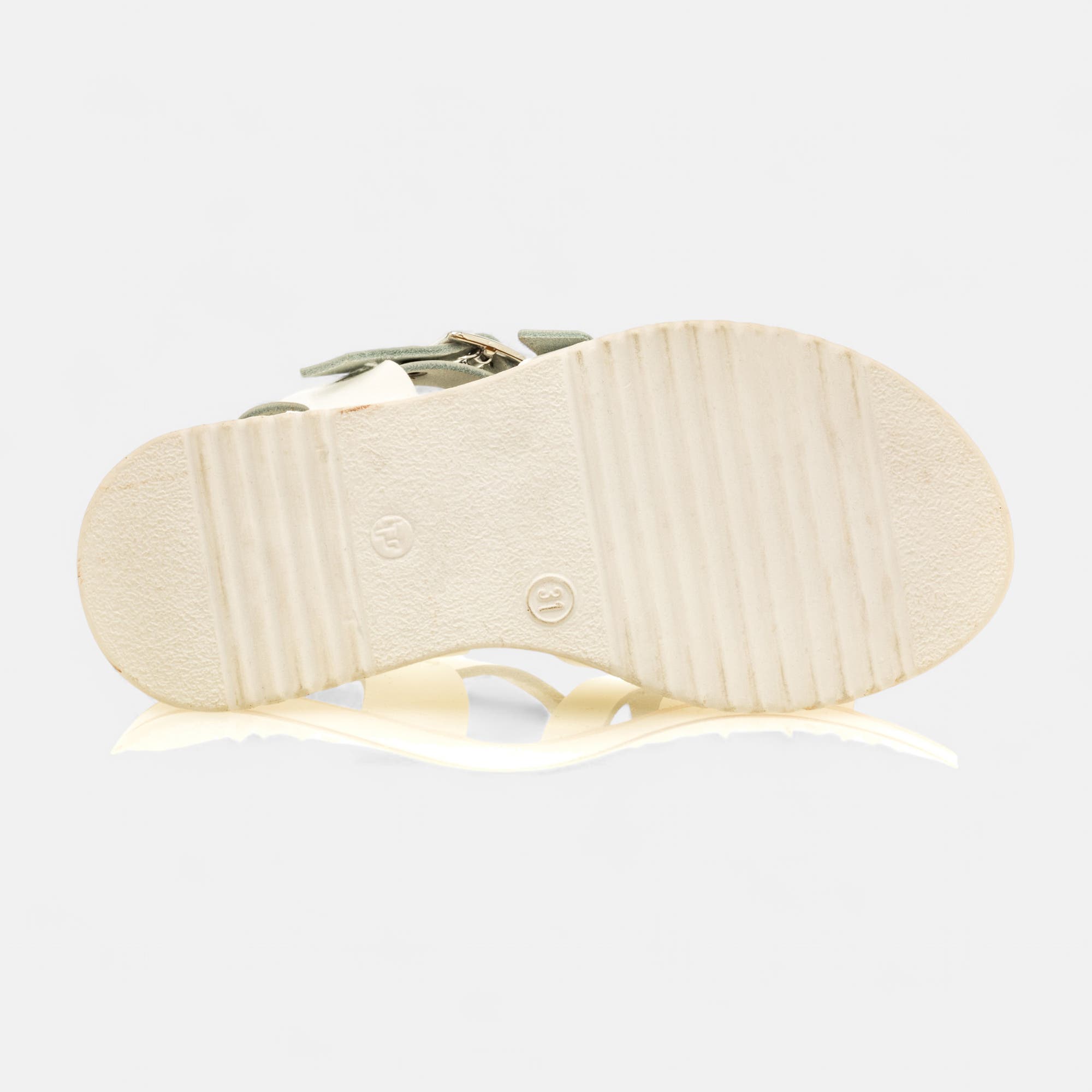 Nu-pieds Fille en cuir blanc