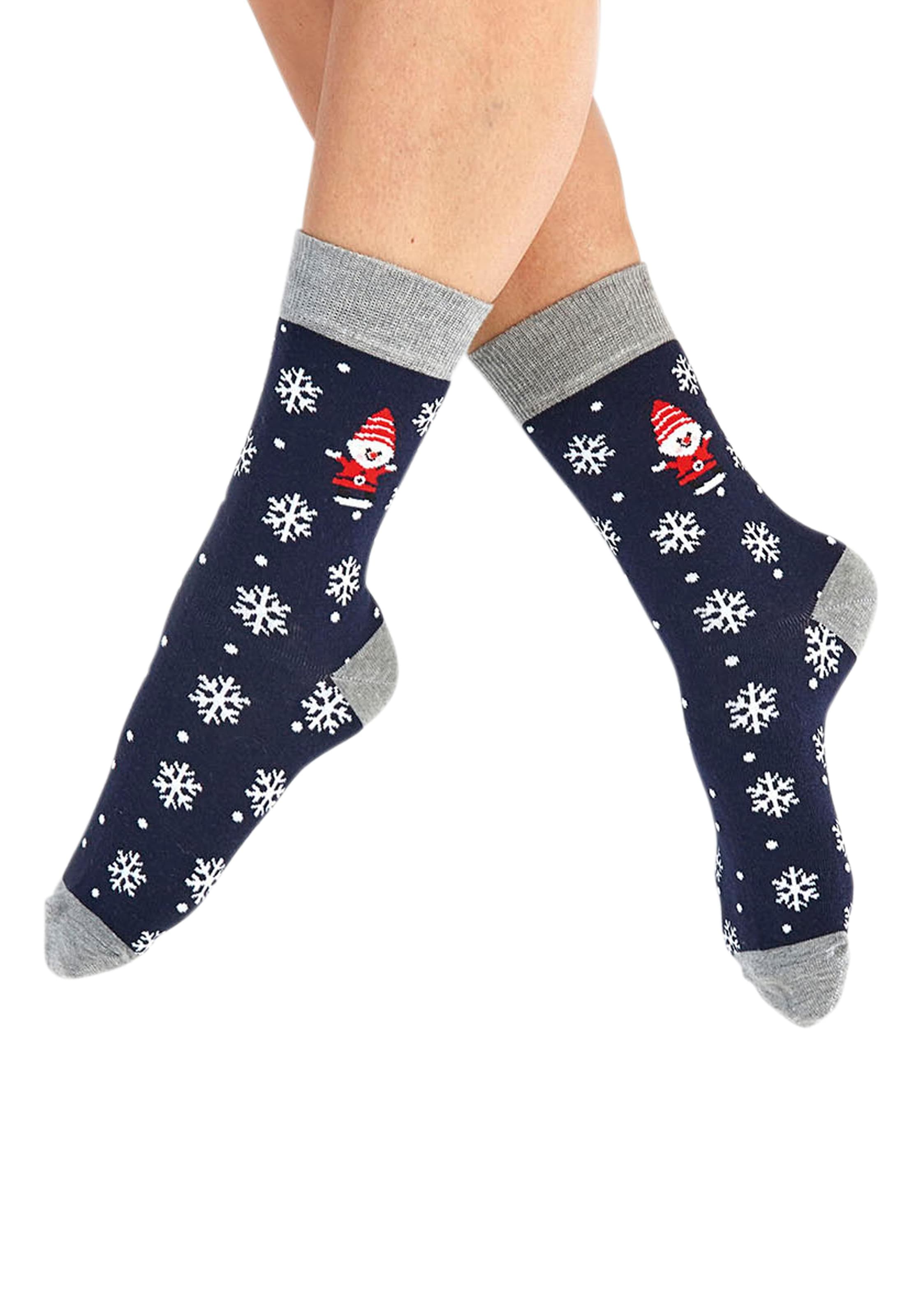 H.I.S Socken Packung, 3 Stk. tlg. mit Weihnachts-Design