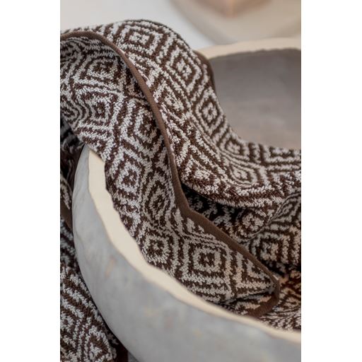 Mette Ditmer Morocco Håndklæde, Chocolate/Off-white, 70x135 cm