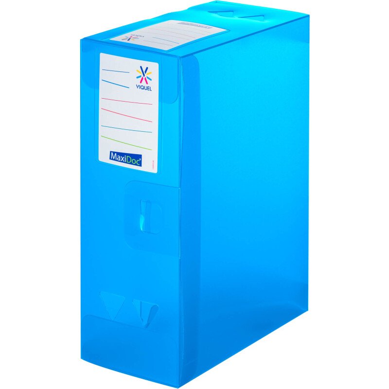 Boîte de classement plastique DOC ESSENTIEL VIQUEL dos 12 cm couleurs translucides assorties