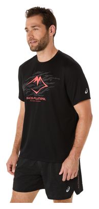 Maillot manches courtes Asics Fujitrail Logo Noir/Rouge Homme