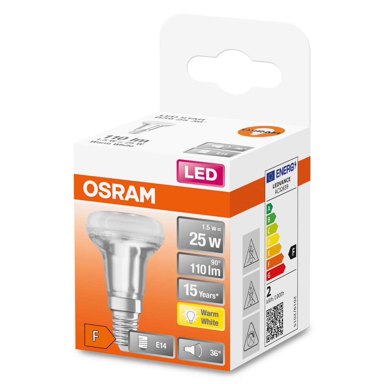 LED-Reflektor SR R39 - E14 - warmweiß - 1,5 Watt